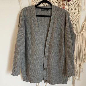 Cashmere Cocoon Cardigan in Heather Grey